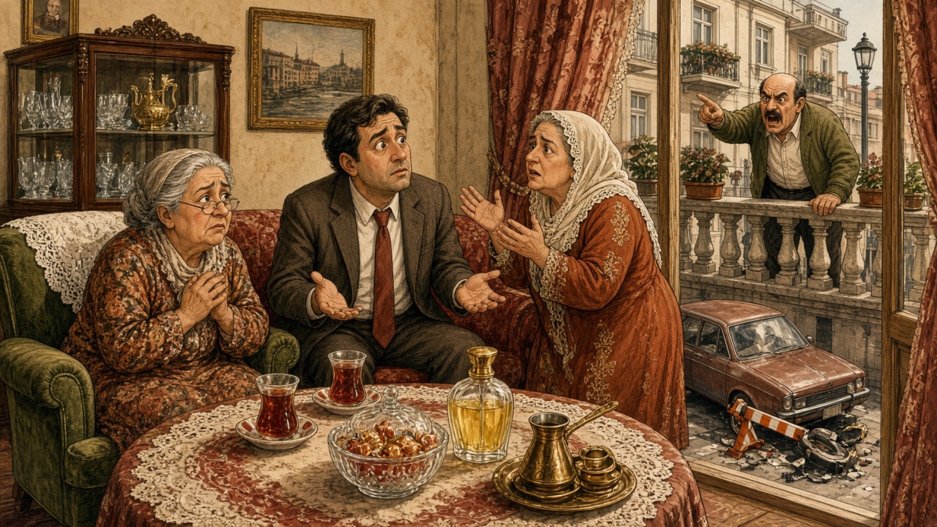 Akrabanın Kapısına Park Edilen Araba Yüzünden Komşuyla Çıkan Duba Polemiği