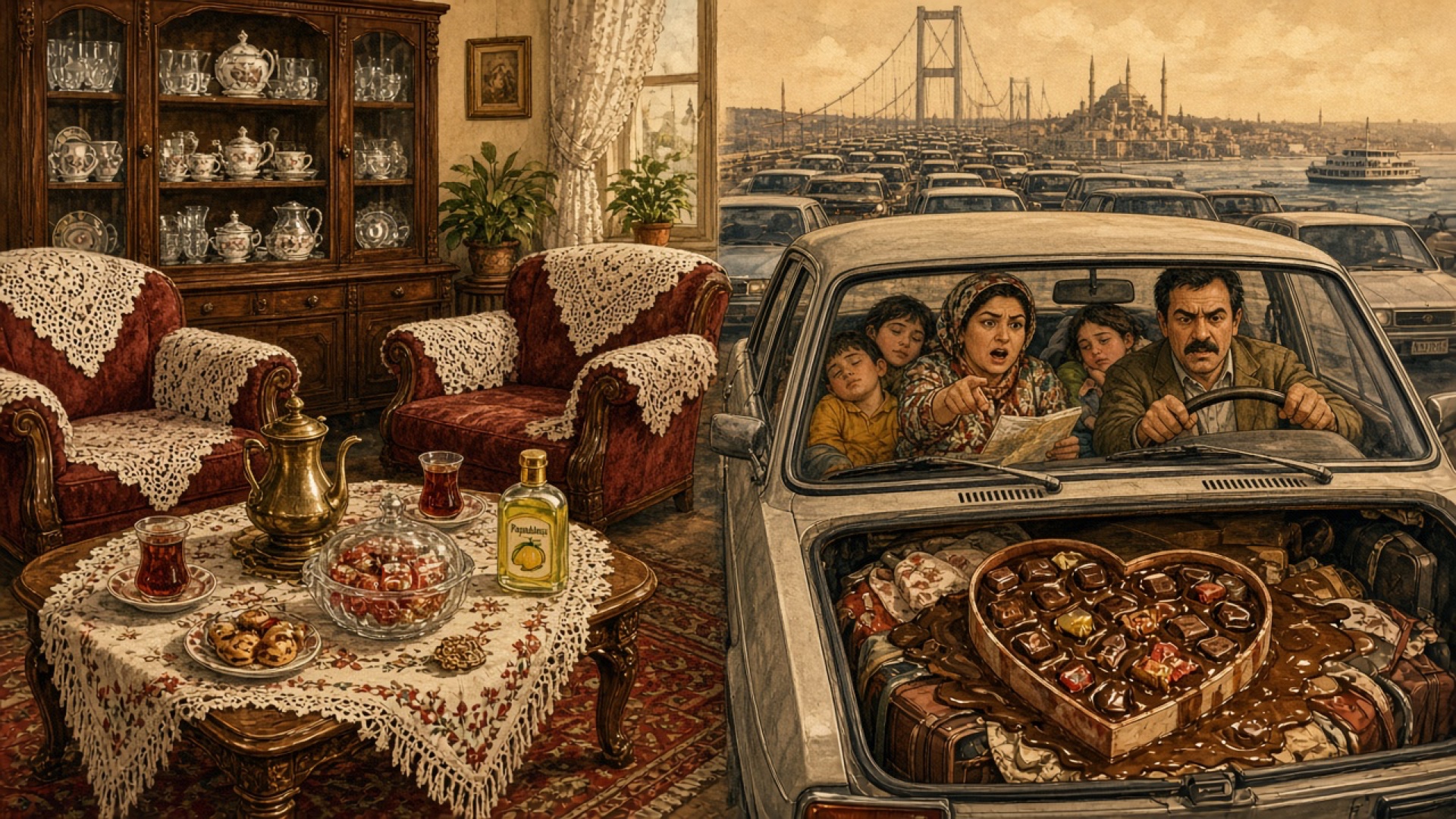 Bayramın Birinci Günü Kadıköy-Fatih-Bakırköy Üçgeninde Trafikte Eriyen Akraba Konvoyu