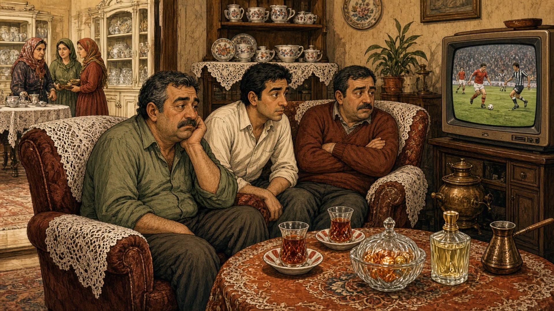 Damatlar Odası Sürgünü: Salondaki Gerilimden Kaçıp TV Önünde Kenetlenen Erkekler
