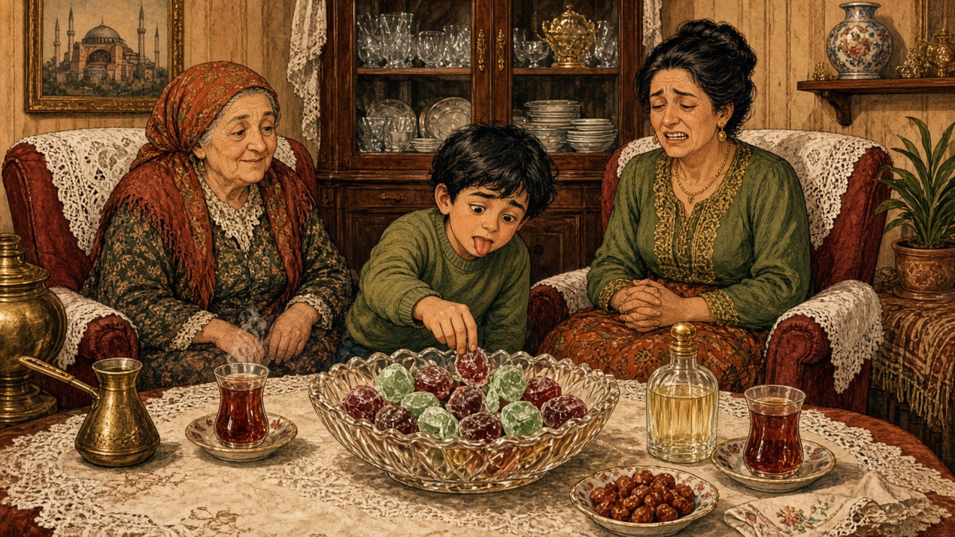 Paşabahçe Kristal Gondol Kasede 8 Yıldır Bekleyen ve Birbirine Yapışan Bayram Şekerleri