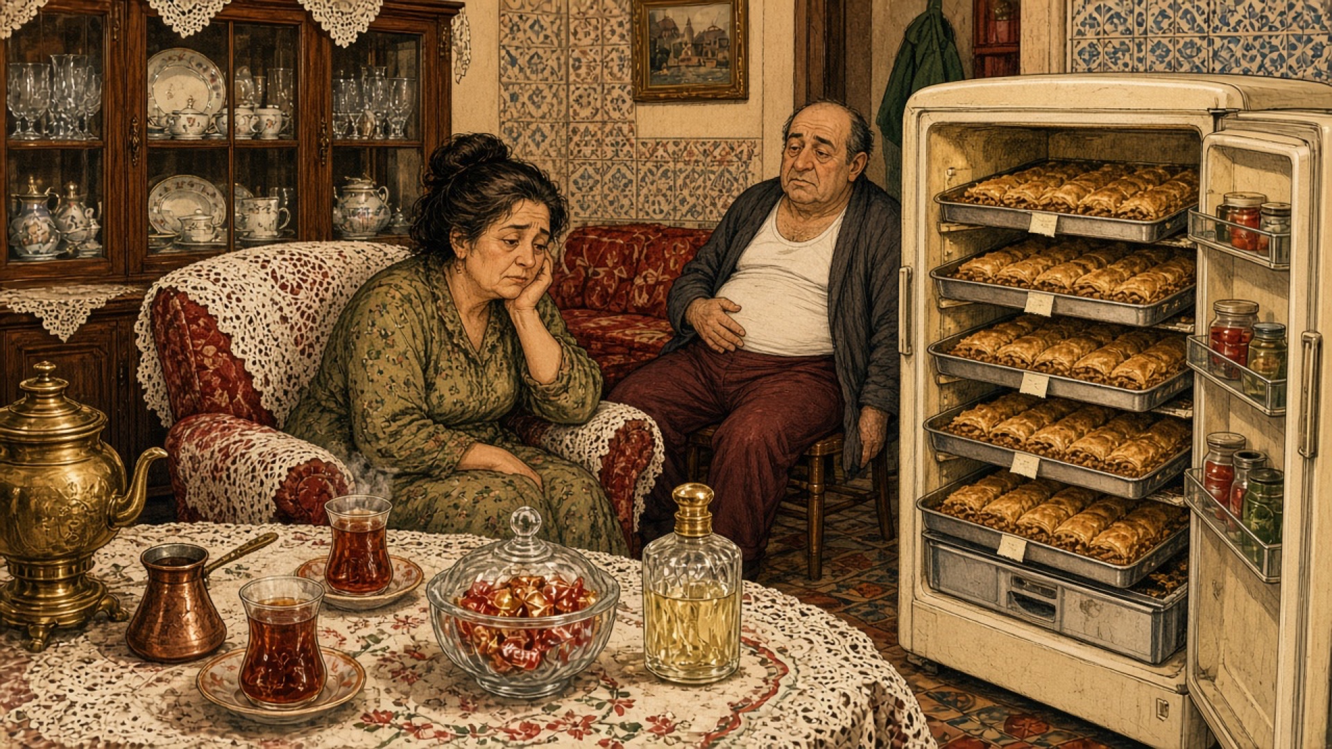 Misafirler Gidince Buzdolabında Kalan 4 Tepsi Kurumuş Baklavayla Baş Başa Kalan Ev Sahibi